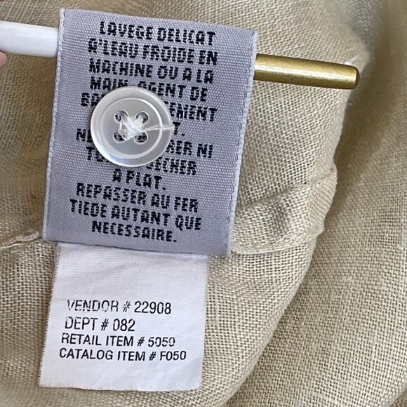 Eddie Bauer 100% Linen Button-Up Shirt Womens M Cream Hong Kong - Picture 8 of 8